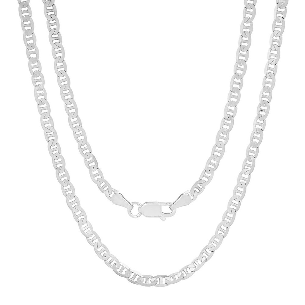 Silver/Gold 18" Italian Gucci Mariner Chain - 925 Italy - Ladies/Mens/Unisex